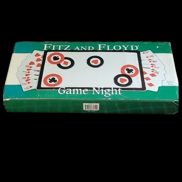 Fitz and Floyd Game Night Card Tray - Black and Red - Picture 3 of 4